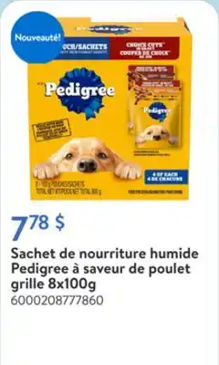 Walmart Sachet de nourriture humide Pedigree à saveur de poulet grille 8x100g offer