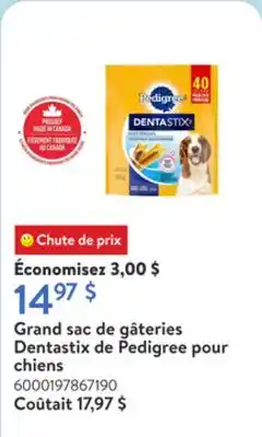 Walmart Grand sac de gâteries Dentastix de Pedigree pour chiens offer