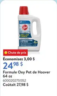 Walmart Formule Oxy Pet de Hoover 64 oz offer