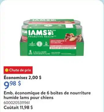 Walmart Emb. économique de 6 boîtes de nourriture humide Iams pour chiens offer
