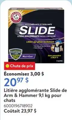 Walmart Litière agglomérante Slide de Arm & Hammer 9,1 kg pour chats offer