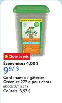Walmart Contenant de gâteries Greenies 277 g pour chats offer