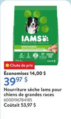 Walmart Nourriture sèche Iams pour chiens de grandes races offer