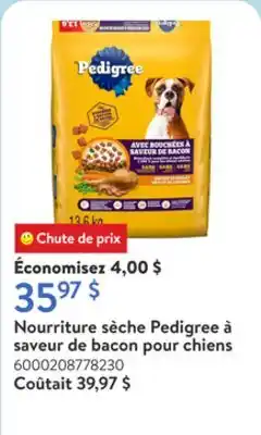 Walmart Nourriture sèche Pedigree à saveur de bacon pour chiens offer