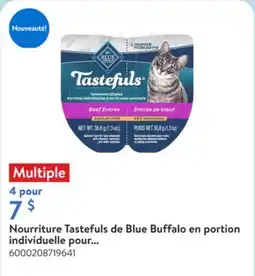 Walmart Nourriture Tastefuls de Blue Buffalo en portion individuelle pour chats offer
