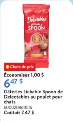 Walmart Gâteries Lickable Spoon de Delectables au poulet pour chats offer