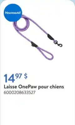 Walmart Laisse OnePaw pour chiens offer
