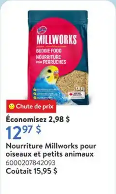 Walmart Nourriture Millworks pour oiseaux et petits animaux offer