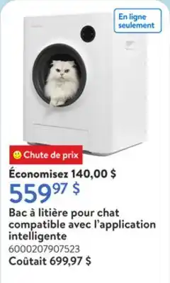 Walmart Bac à litière pour chat compatible avec l'application intelligente offer