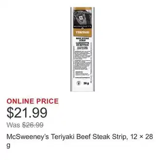 Costco McSweeney's Teriyaki Beef Steak Strip, 12 × 28 g offer