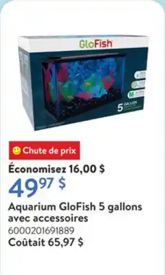 Walmart Aquarium GloFish 5 gallons avec accessoires offer