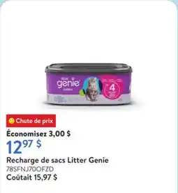 Walmart Recharge de sacs Litter Genie offer
