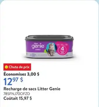 Walmart Recharge de sacs Litter Genie offer