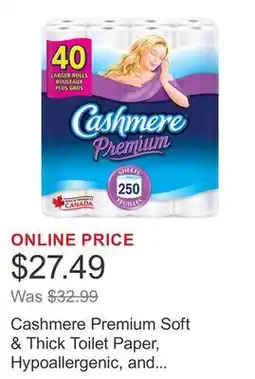 Costco Cashmere Premium Soft & Thick Toilet Paper, Hypoallergenic, and Septic Safe, 40-pack offer