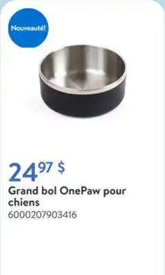Walmart Grand bol OnePaw pour chiens offer