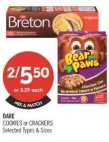Shoppers Drug Mart Dare cookies or crackers offer