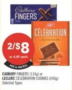 Shoppers Drug Mart Cadbury fingers or leclerc celebration cookies offer