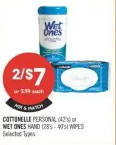 Shoppers Drug Mart Cottonelle personal or wet ones hand wipes offer