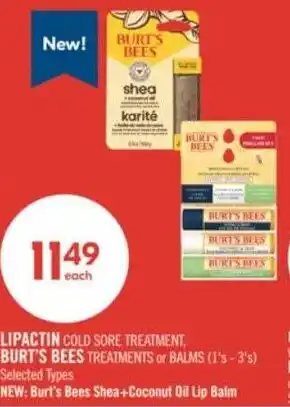 Shoppers Drug Mart Lipactin cold sore treatment, burt's bees treatments or balms offer