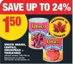 No Frills Unico beans, lentils, chickpeas or tomatoes offer