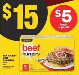 No Frills No name beef burgers offer