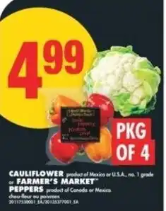 No Frills Cauliflower or farmer's market peppers offer