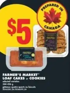 No Frills Farmer's market loaf cakes or cookies offer