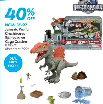 Toys R us Jurassic World Crushivores Spinosaurus Cage Crasher offer