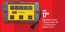 Canadian Tire 8-Outlet Contractor Power Bar. 6´ cord and circuit breaker offer