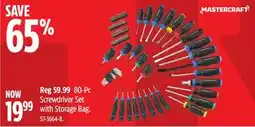 Canadian Tire MASTERCRAFT 80-Pc Screwdriver Set with Storage Bag offer