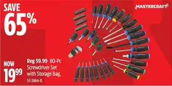 Canadian Tire MASTERCRAFT 80-Pc Screwdriver Set with Storage Bag offer