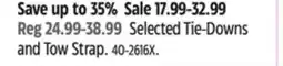 Canadian Tire MotoMaster Selected Tie-Downs and Tow Strap offer