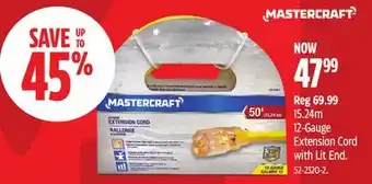 Canadian Tire Mastercraft 12-Gauge Extension Cord with Lit End offer