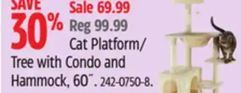 Canadian Tire Cat Craft Cat Platform/ Tree with Condo and Hammock offer
