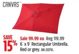 Canadian Tire CANVAS 6´ x 9´ Rectangular Umbrella offer