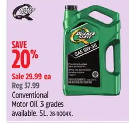 Canadian Tire Conventional Motor Oil. 3 grades available. 5L offer