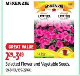 Canadian Tire MSKENZIE Selected Flower and Vegetable Seeds offer