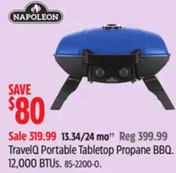 Canadian Tire Napoleon TravelQ Portable Tabletop Propane BBQ offer