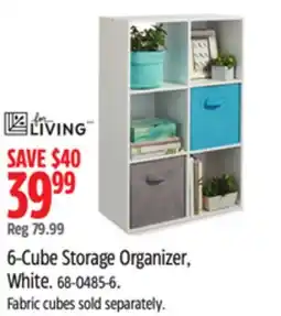 Canadian Tire FOR LIVING 6-Cube Storage Organizer, White offer