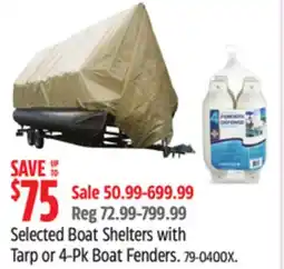 Canadian Tire Navigloo Selected Boat Shelters with Tarp or 4-Pk Boat Fenders offer