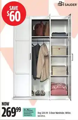 Canadian Tire Sauder 3-Door Wardrobe offer