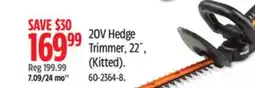 Canadian Tire Worx 20V Hedge Trimmer, 22˝, (Kitted) offer