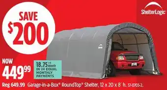 Canadian Tire Shelter Logic Garage-in-a-Box RoundTop Shelter offer