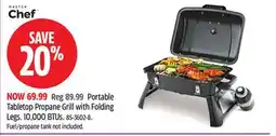 Canadian Tire Master-chef Portable Tabletop Propane Grill with Folding Legs offer