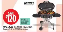 Canadian Tire Coleman 3-Burner Cart Propane Grill offer