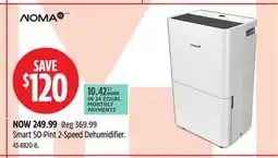 Canadian Tire NOMA Smart 50-Pint 2-Speed Dehumidifier offer