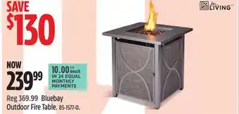 Canadian Tire FOR LIVING Bluebay Outdoor Fire Table offer