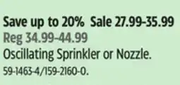 Canadian Tire Oscillating Sprinkler or Nozzle offer