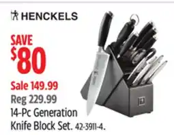 Canadian Tire Henckels 14-Pc Generation Knife Block Set offer