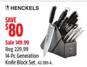 Canadian Tire Henckels 14-Pc Generation Knife Block Set offer